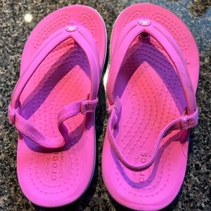Toddler Crocs flip flops with back strap